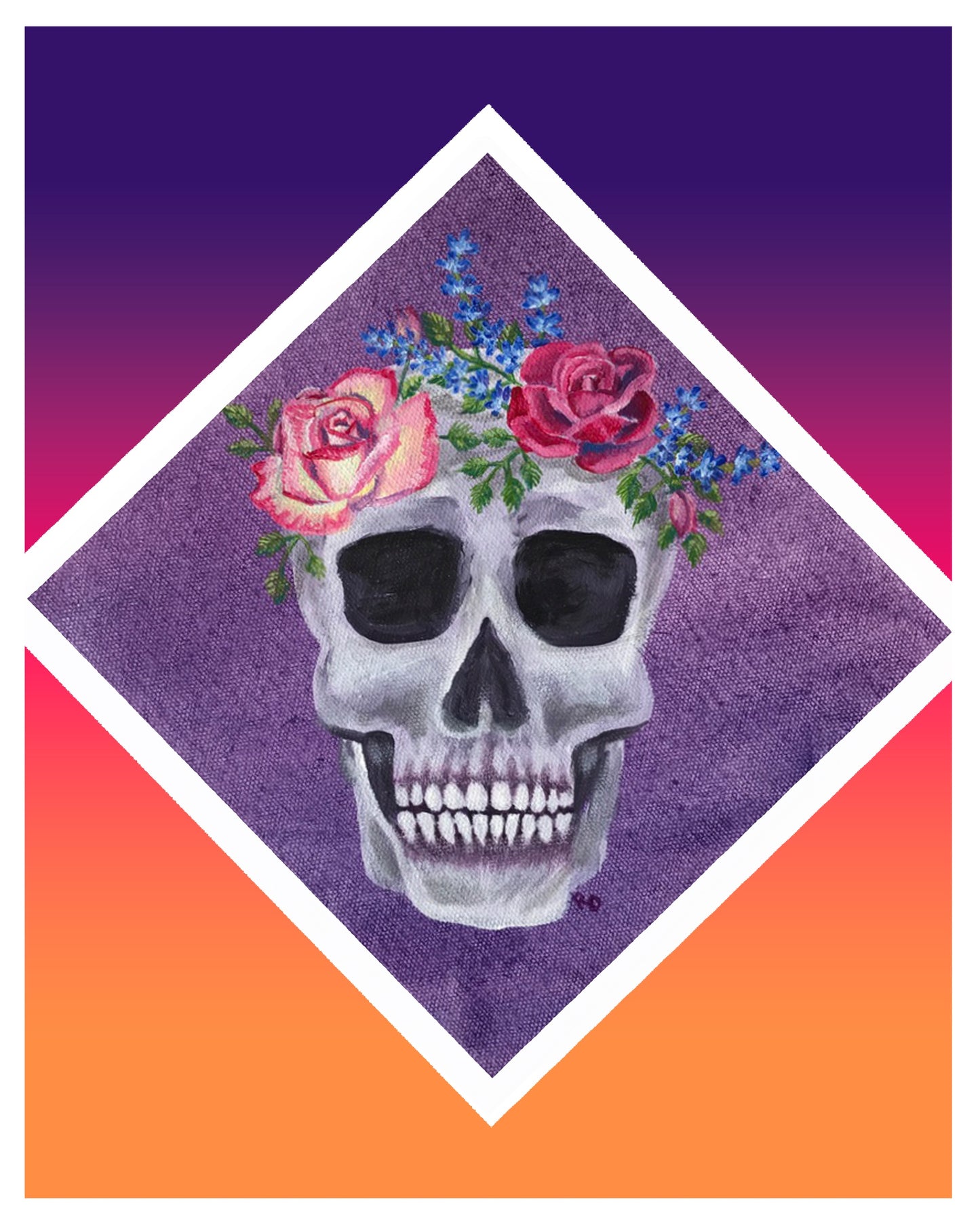 Sunset Rose Skull