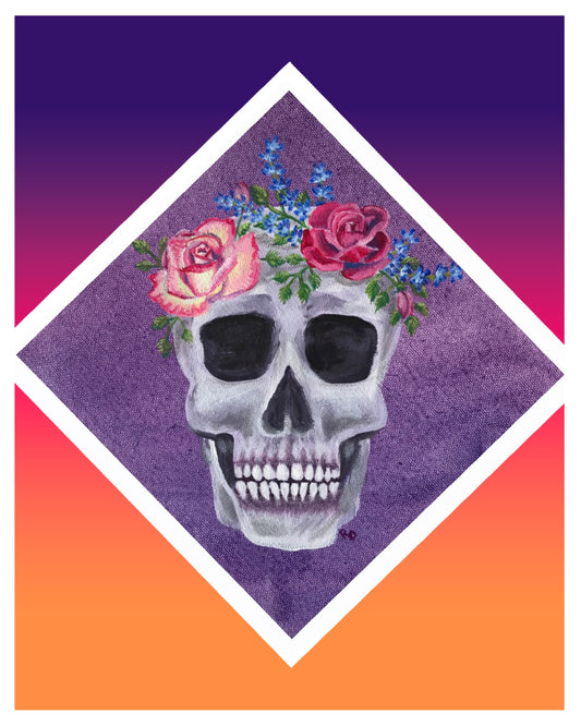 Sunset Rose Skull